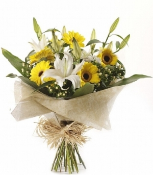 Gerbera lilyum buketi